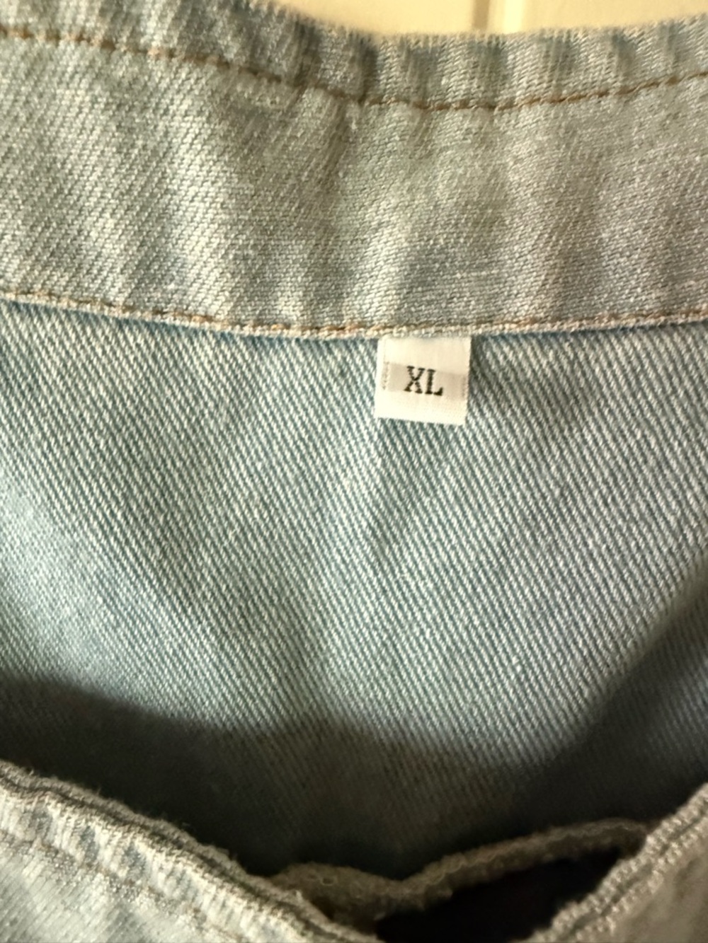 Floral Denim Cropped Overalls - Blue with flowers - Picture 9 of 9